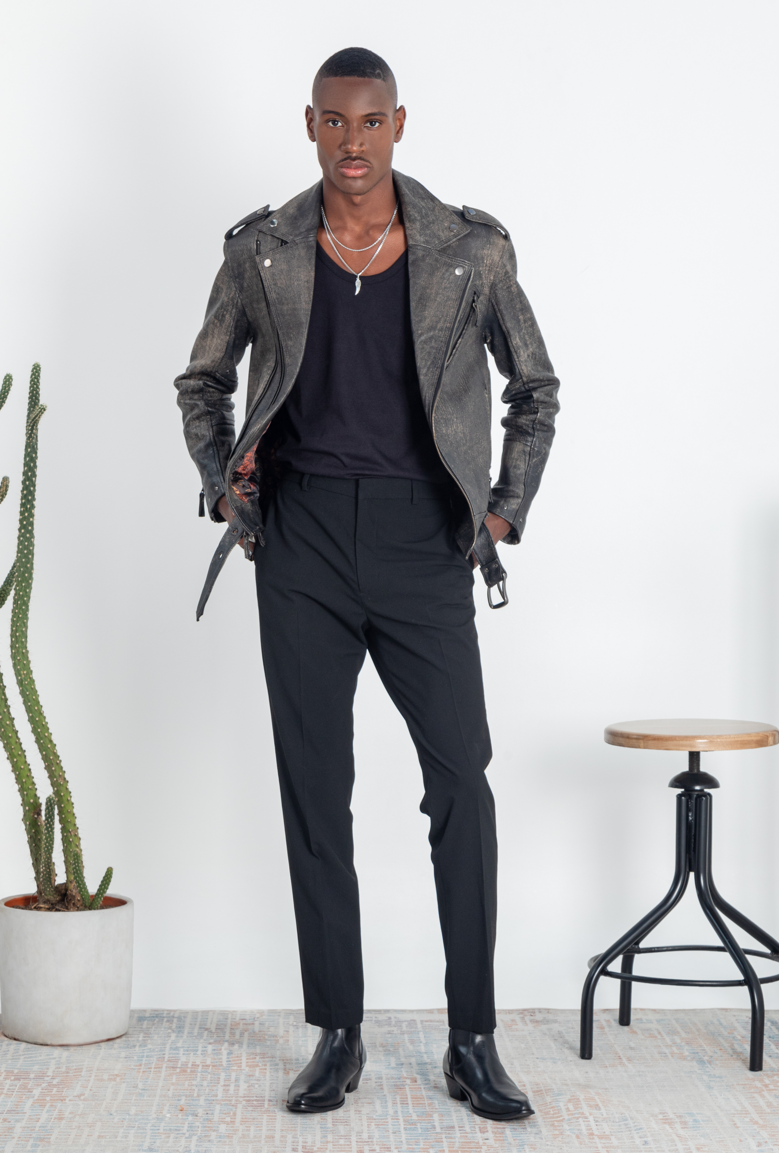 Chaqueta en cuero envejecido Gibson