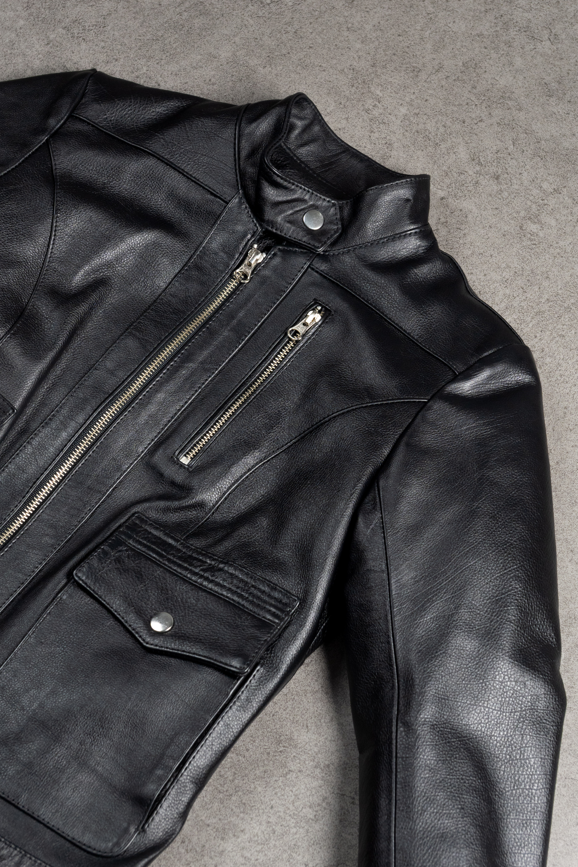 Chaqueta en Cuero Preston Negra