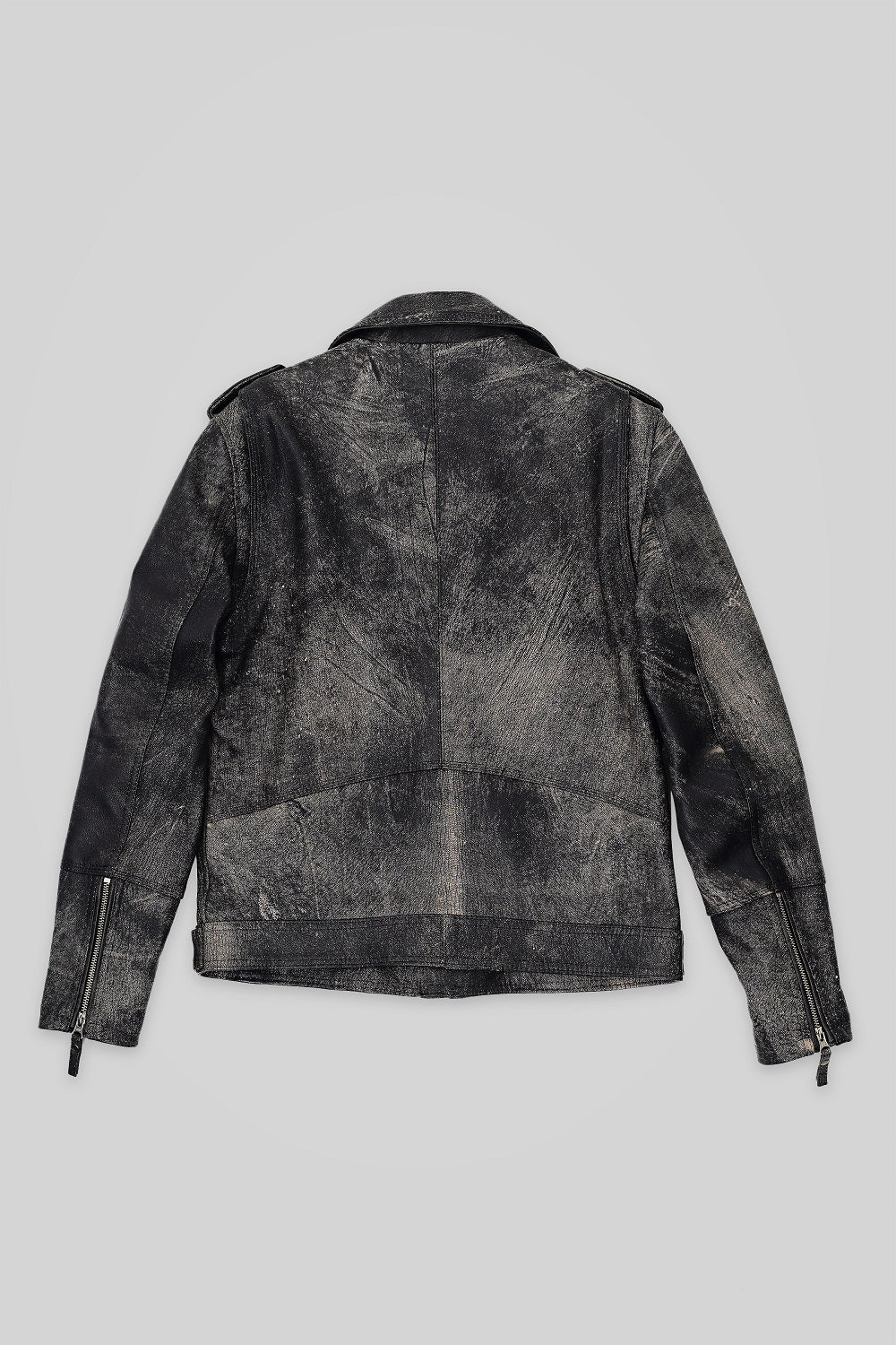 Chaqueta en cuero envejecido tipo Biker para hombre FREE LINE