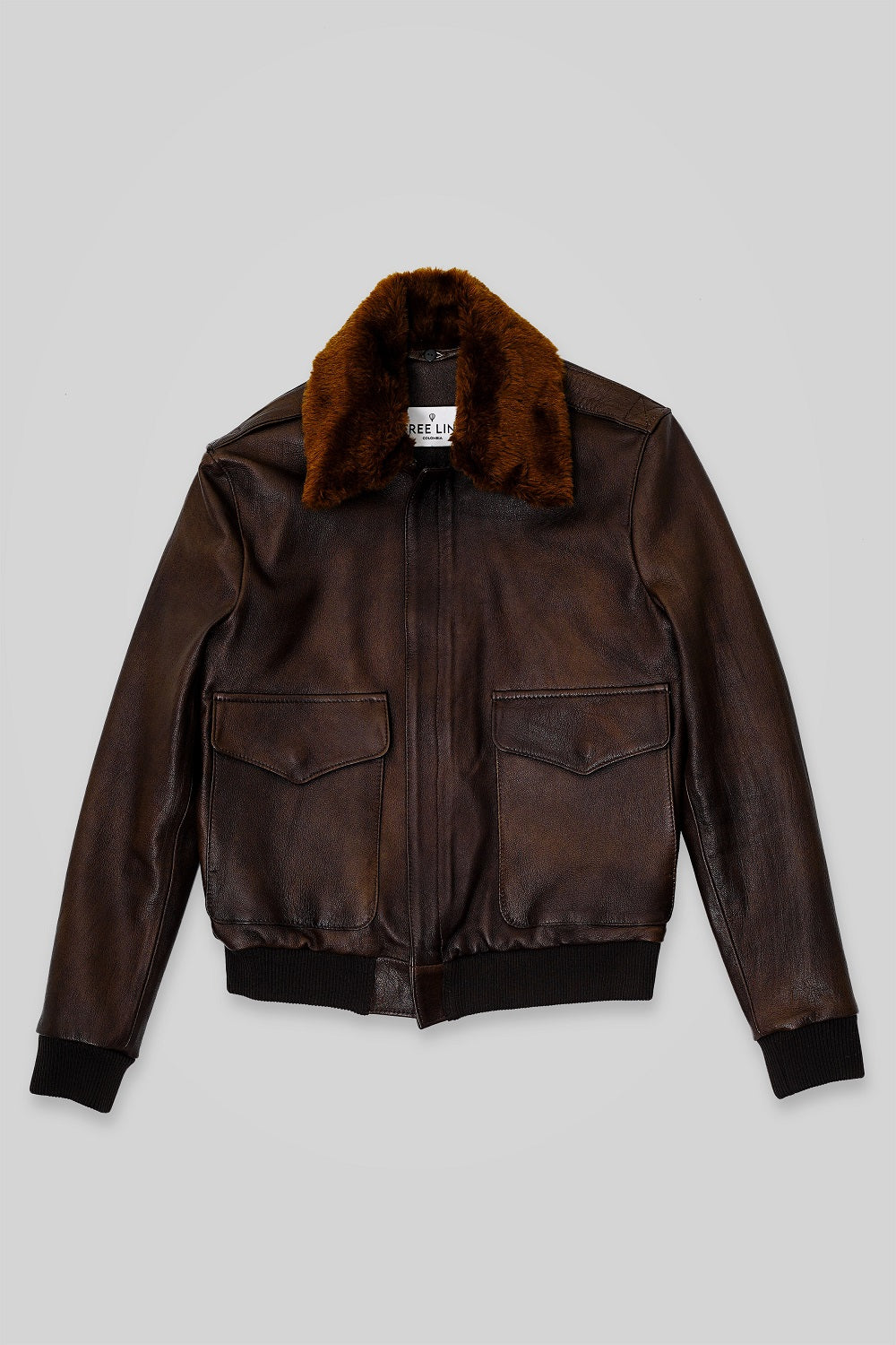 Chaqueta aviador en cuero para hombre