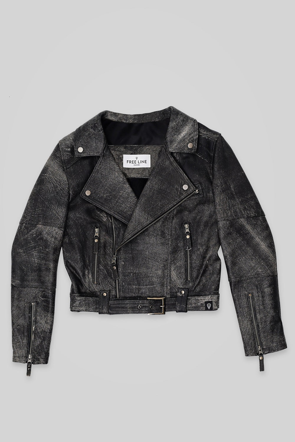 Chaqueta en cuero para mujer, tipo Biker en cuero envejecido confección hecha a mano por nuestros artezanos, Chaqueta 100 % en cuero, con garantia de dos años