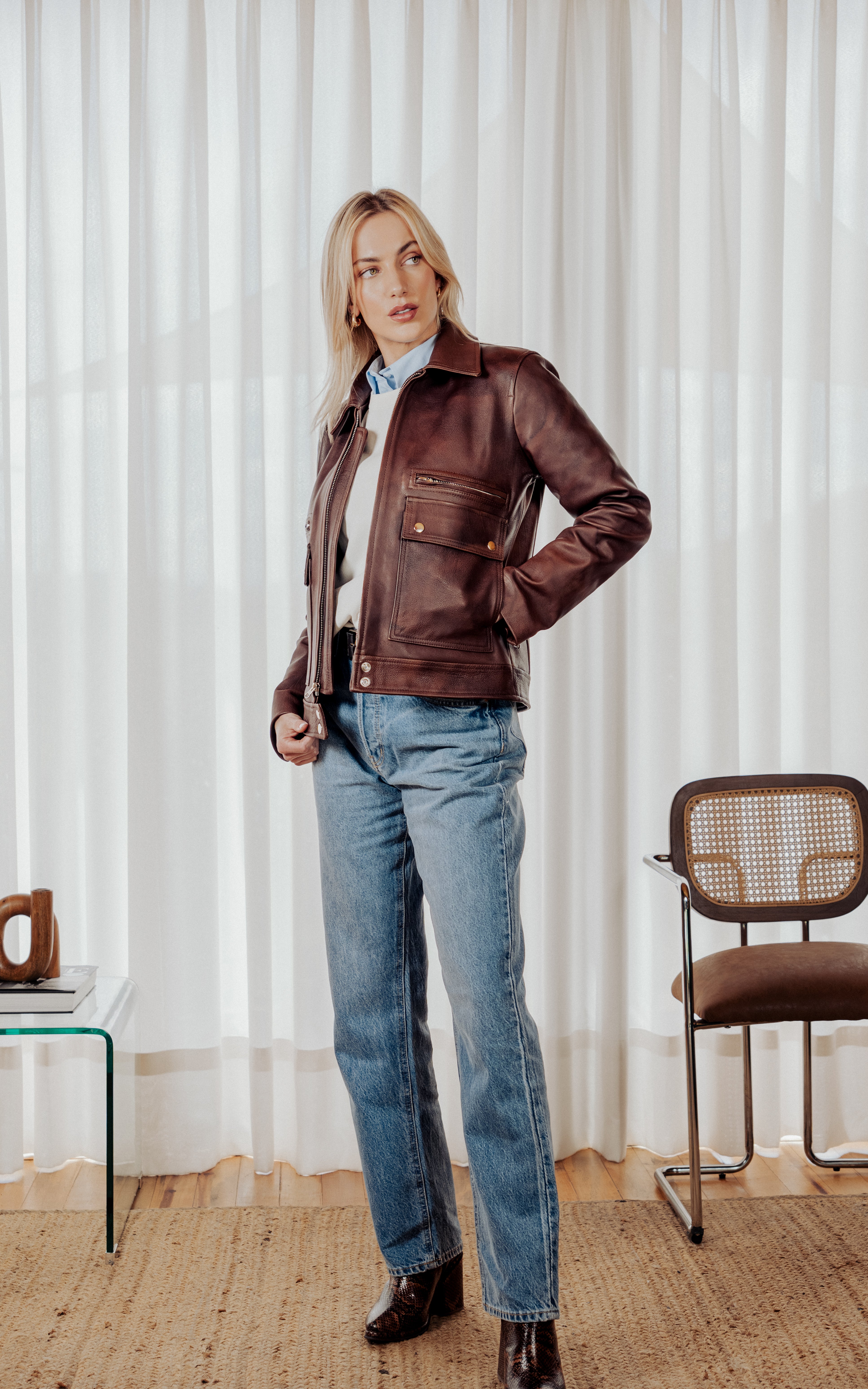 Chaqueta en cuero Lisboa