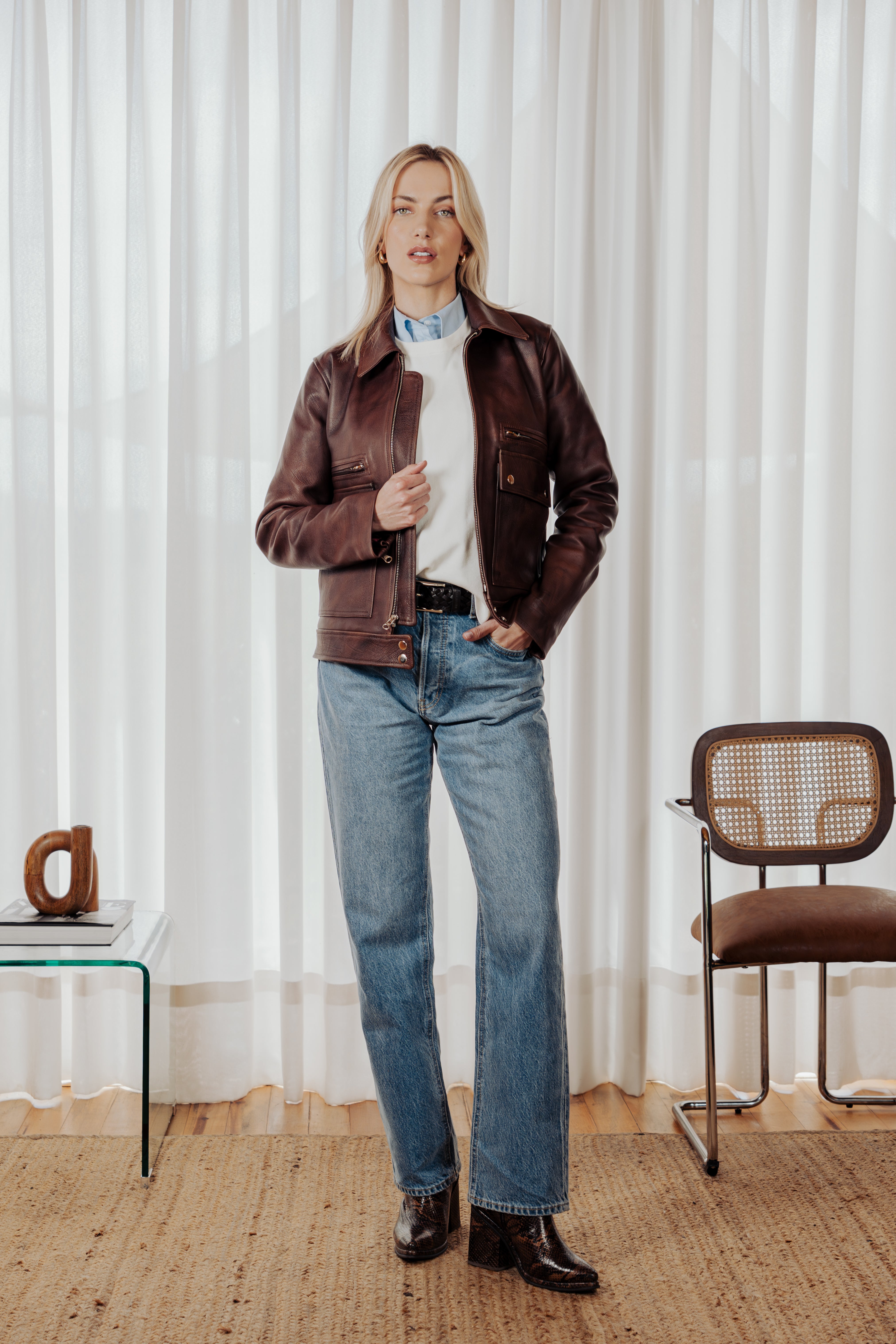 Chaqueta en cuero Lisboa