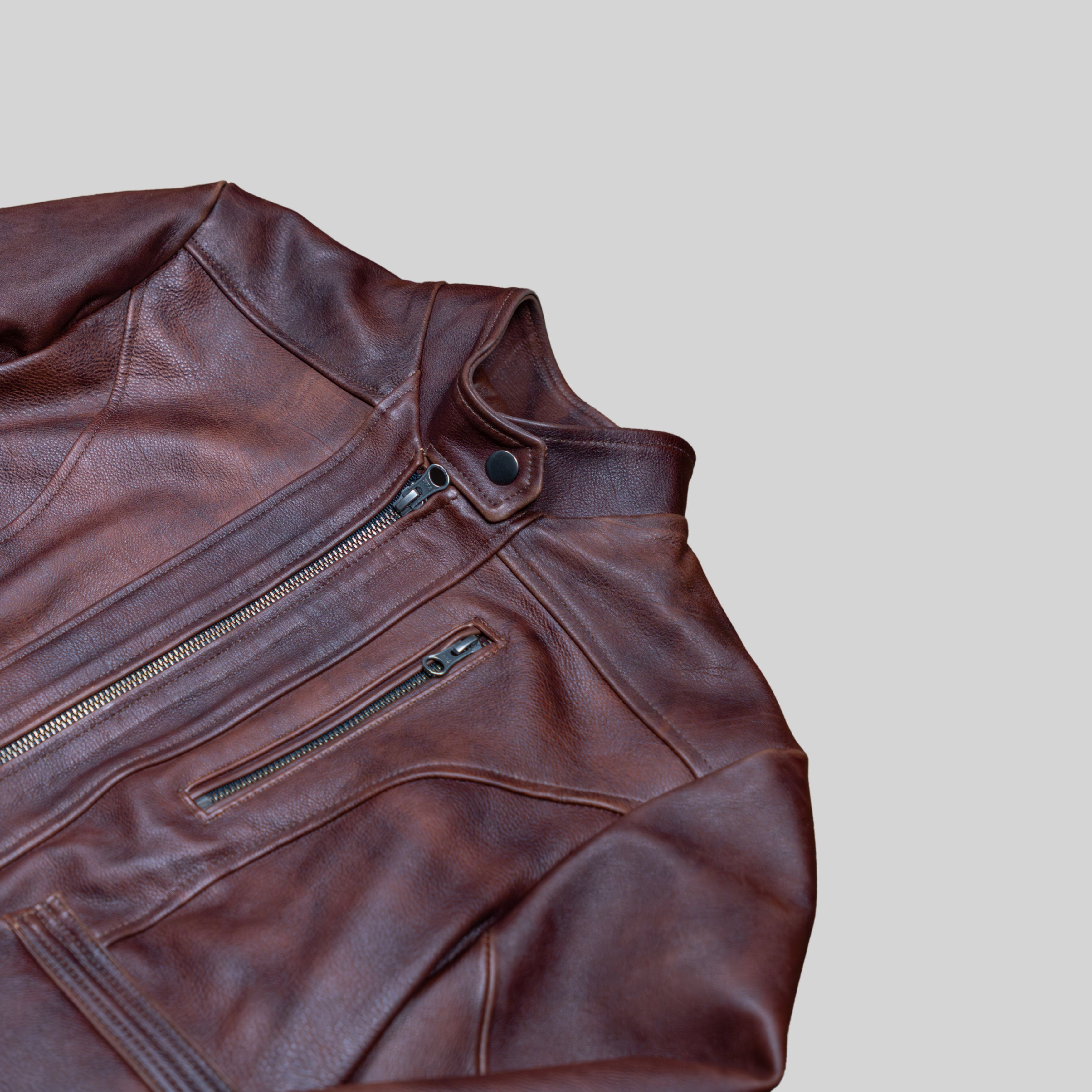 Chaqueta en Cuero Preston Coñac