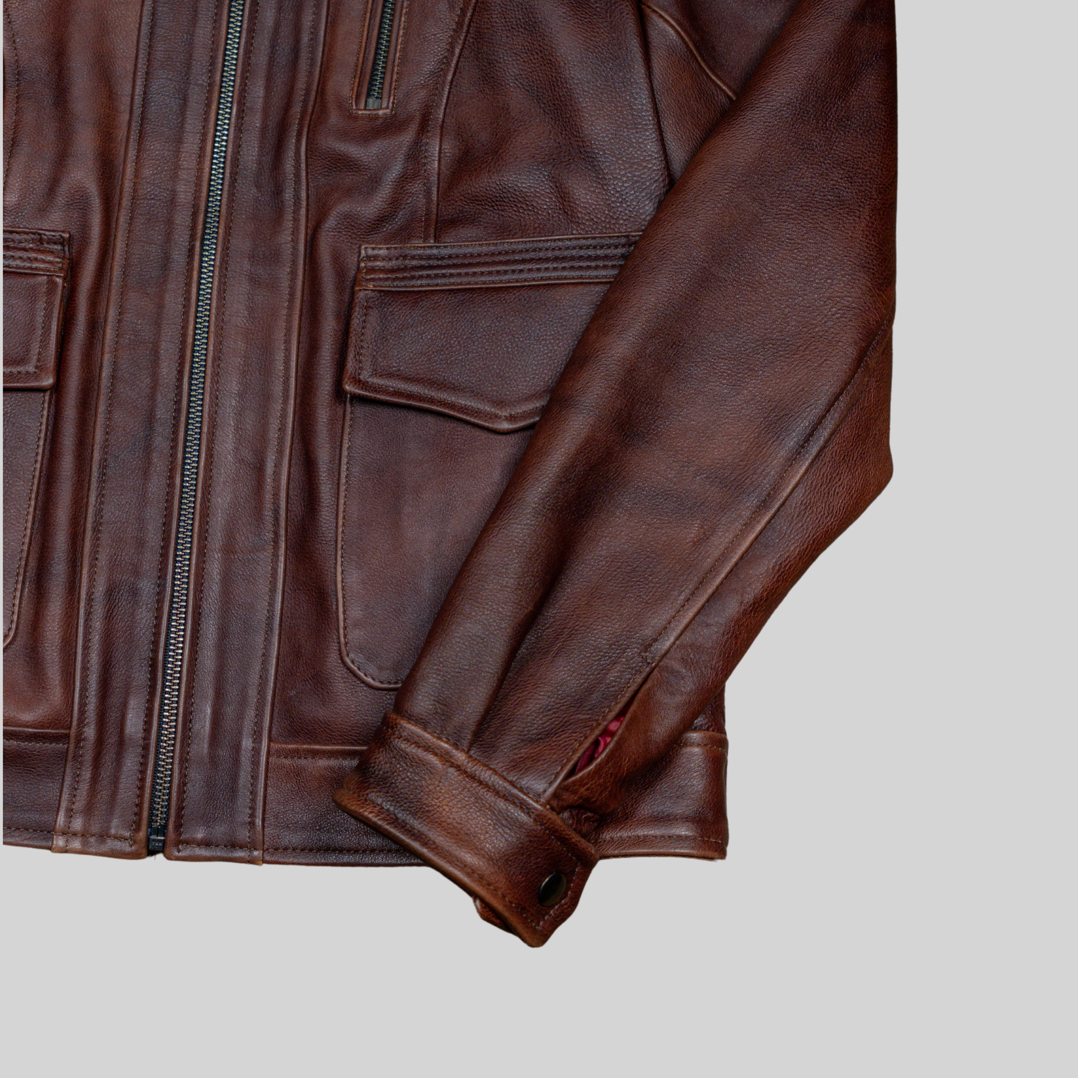 Chaqueta en Cuero Preston Coñac