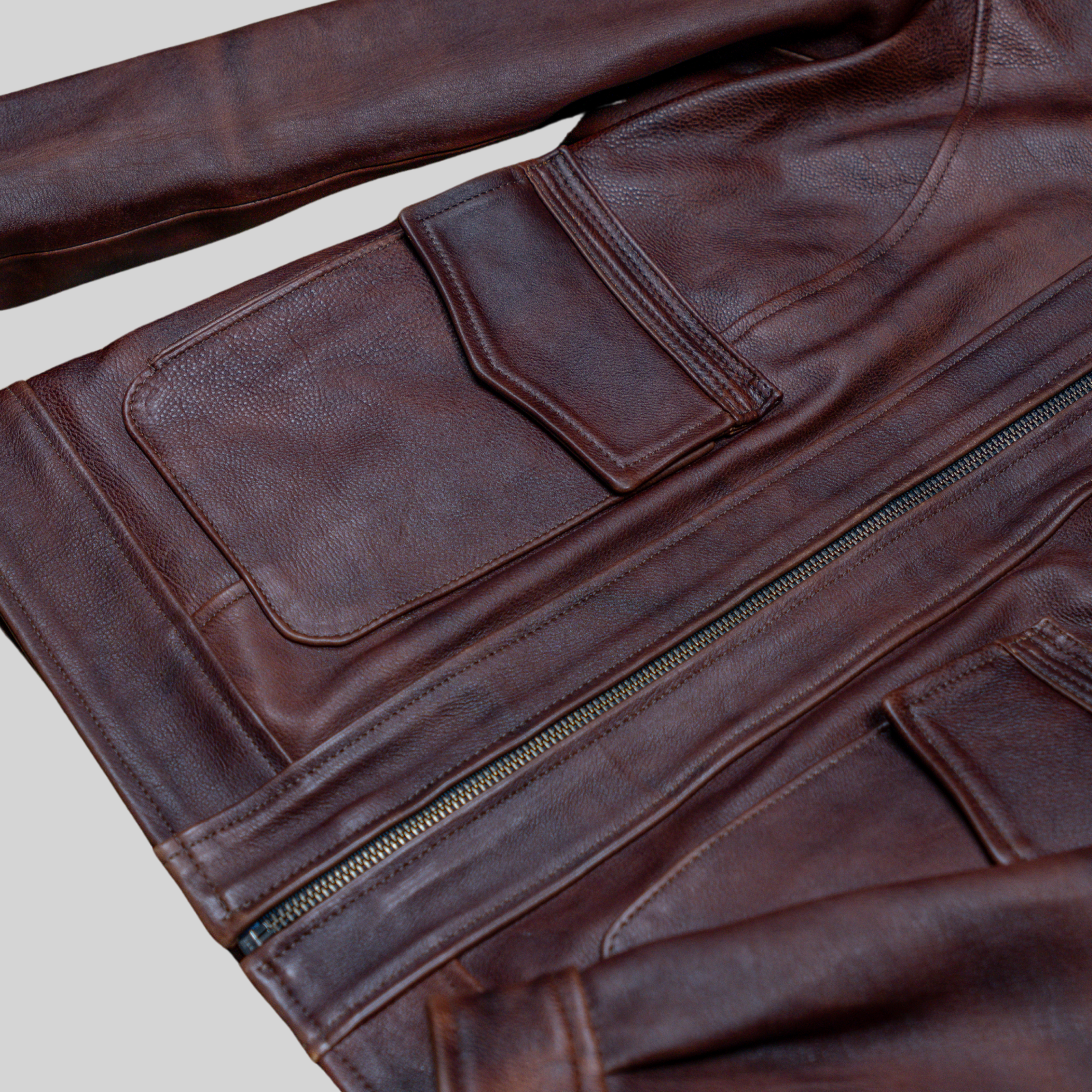 Chaqueta en Cuero Preston Coñac