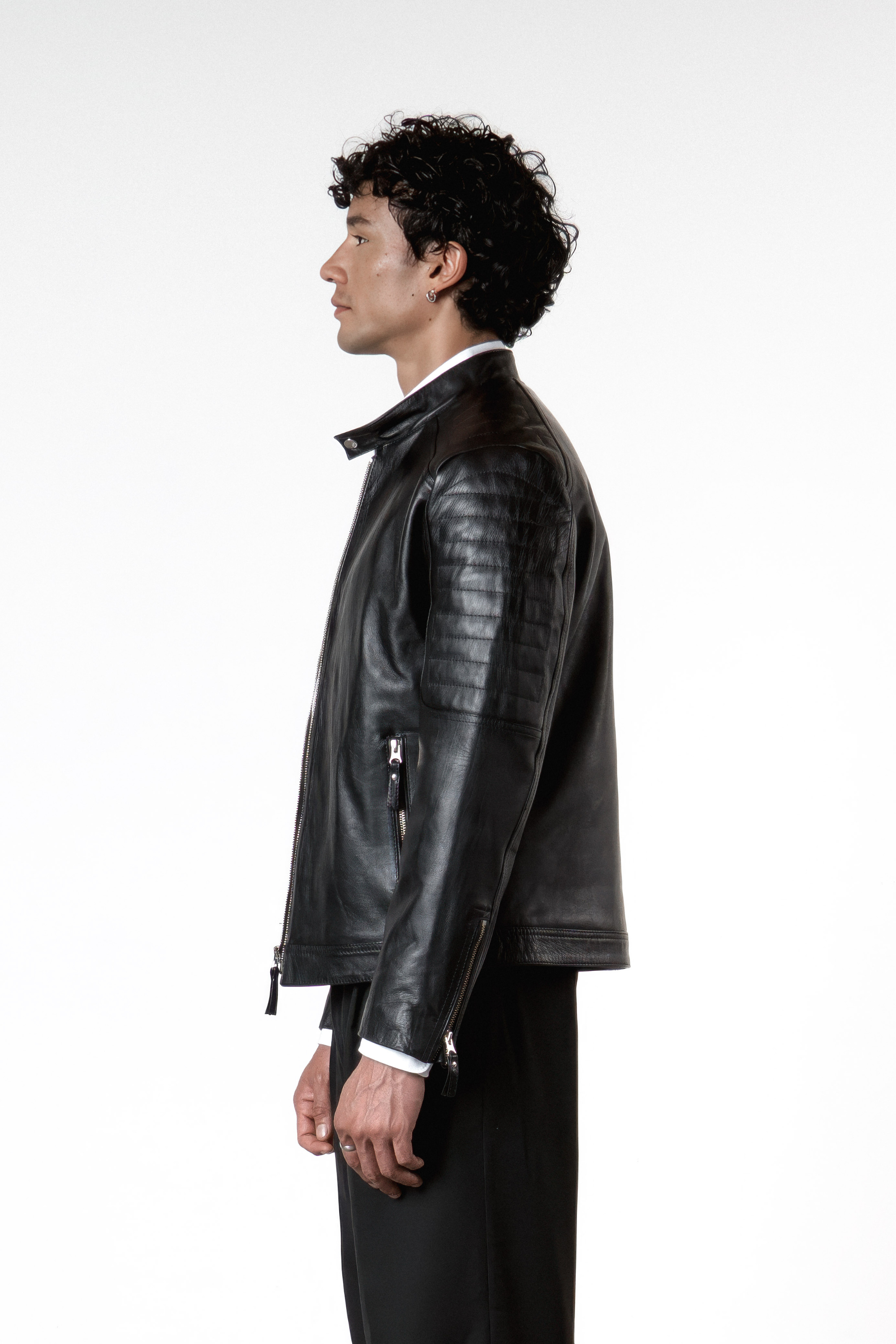 Chaqueta en Cuero Negro Dakota