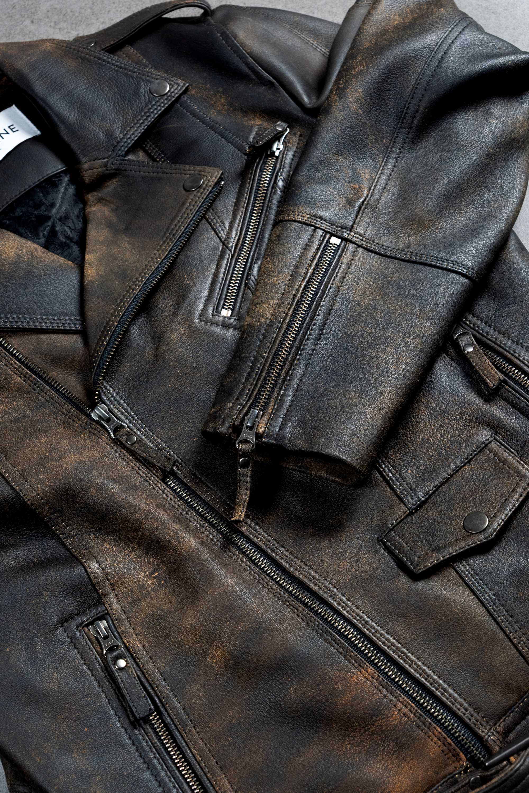 Chaqueta en Cuero Envejecido Terracota Indie