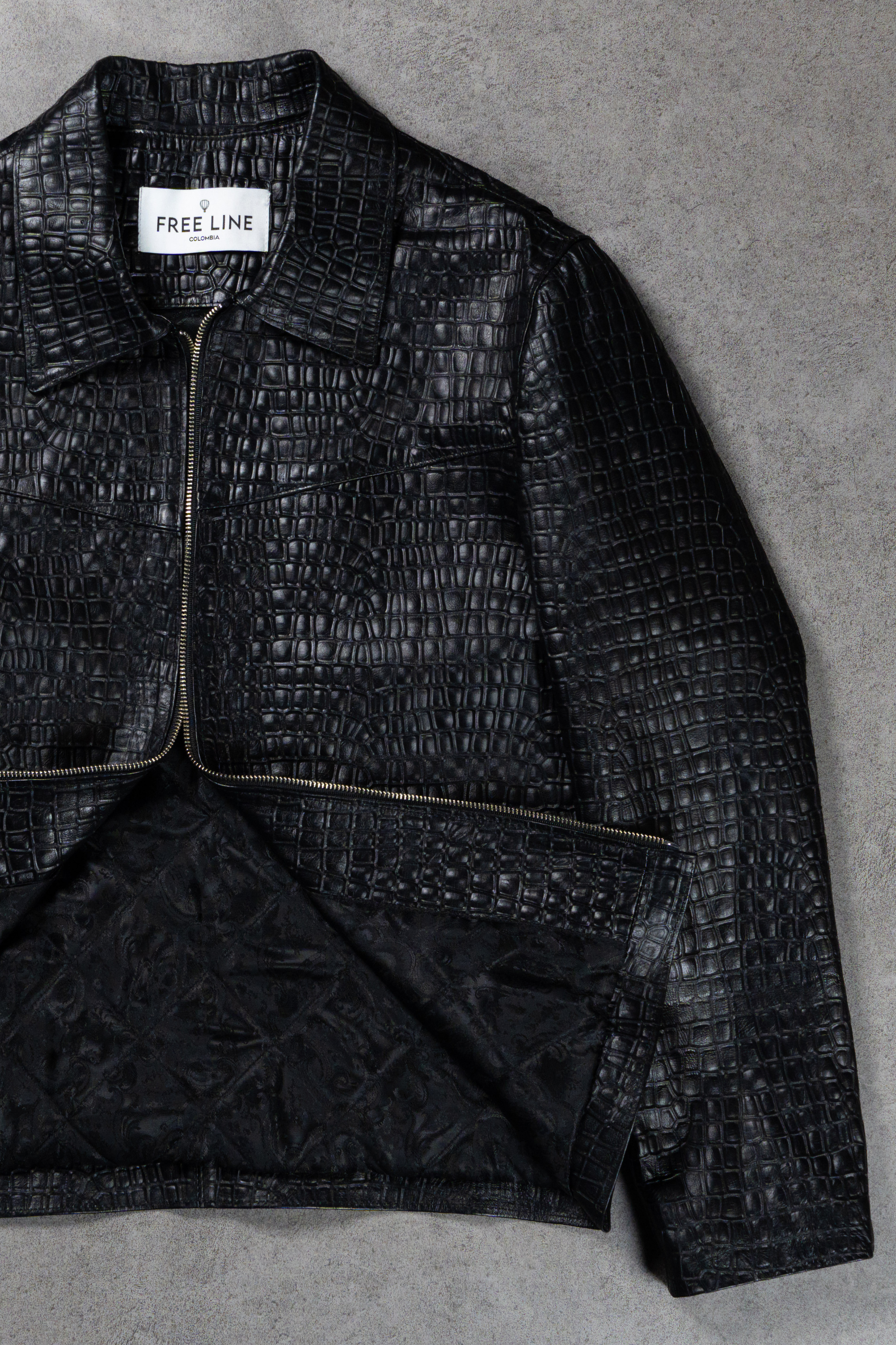 Cazadora en Cuero Craquelada