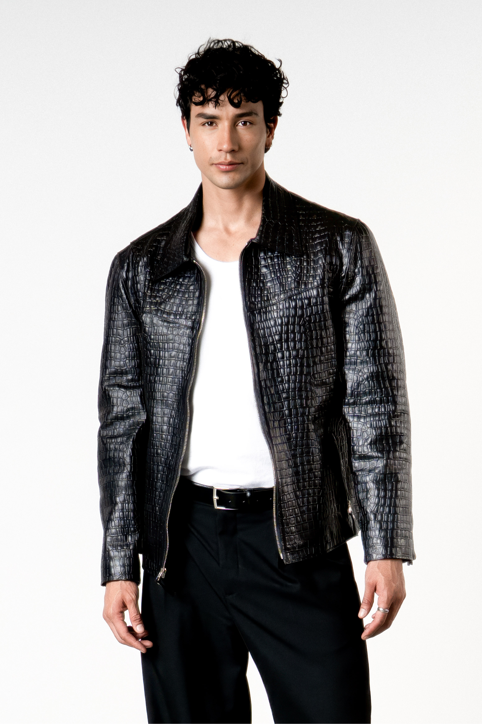 Cazadora en Cuero Craquelada