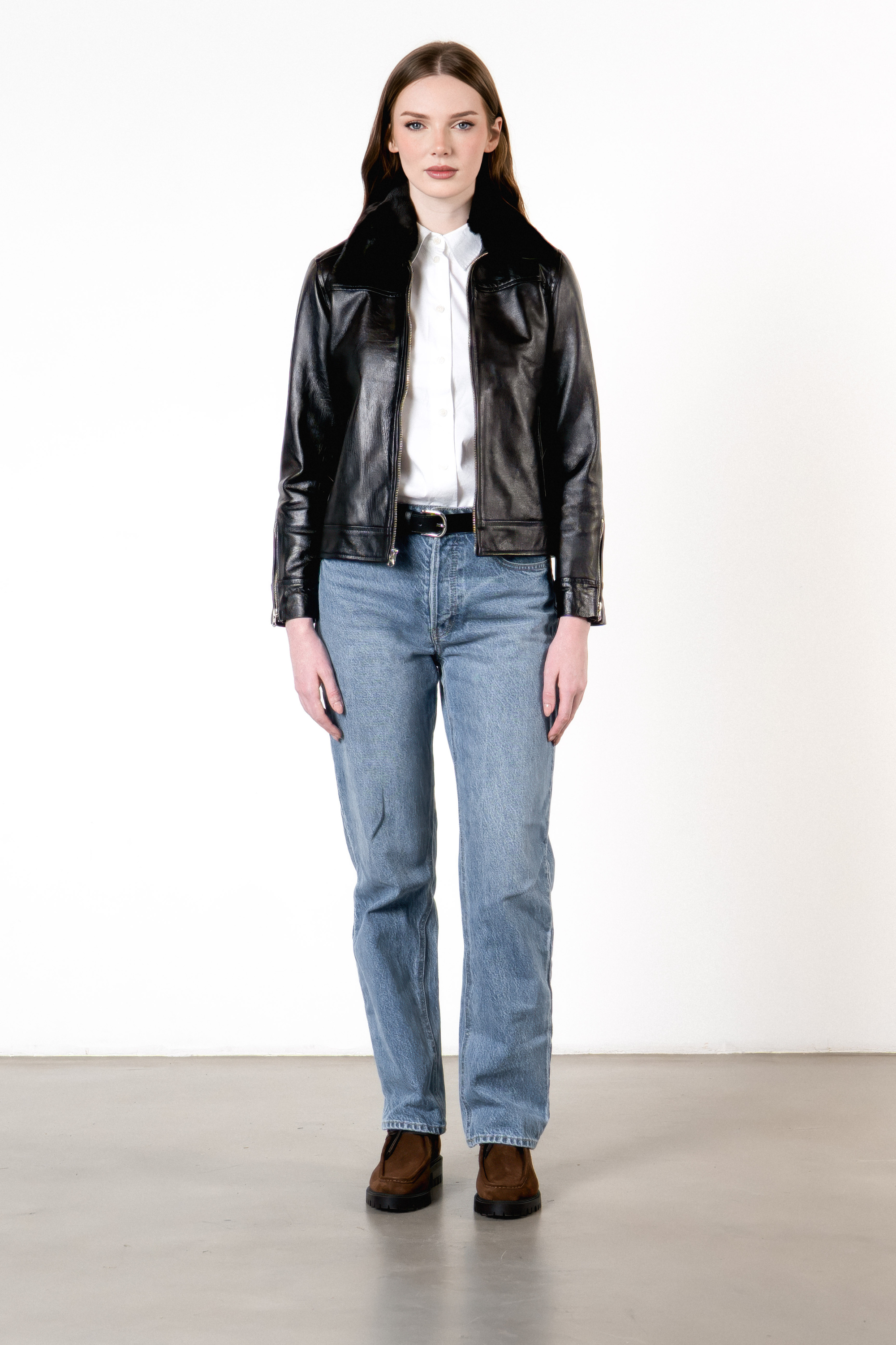 Cazadora en Cuero Oxford