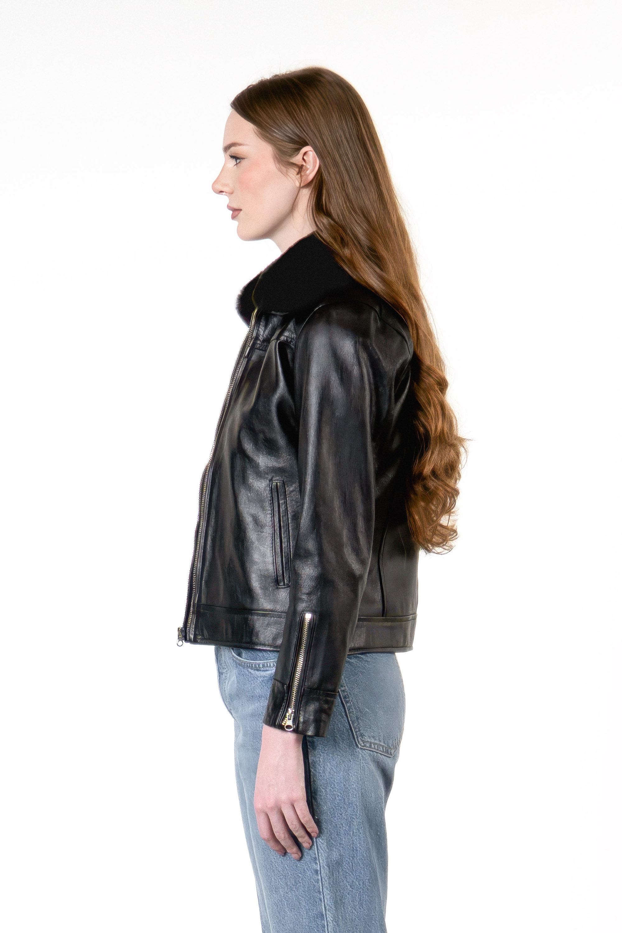 Cazadora en Cuero Oxford