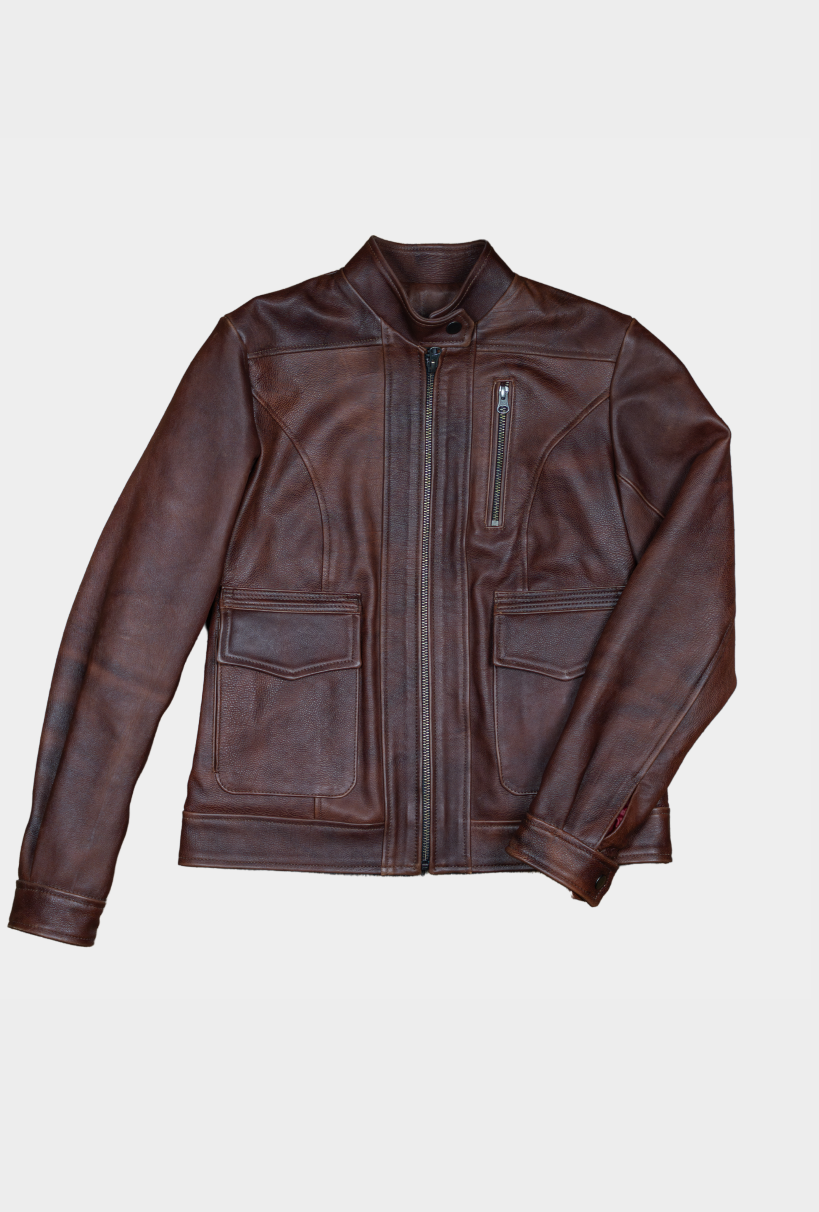 Chaqueta en Cuero Preston Coñac