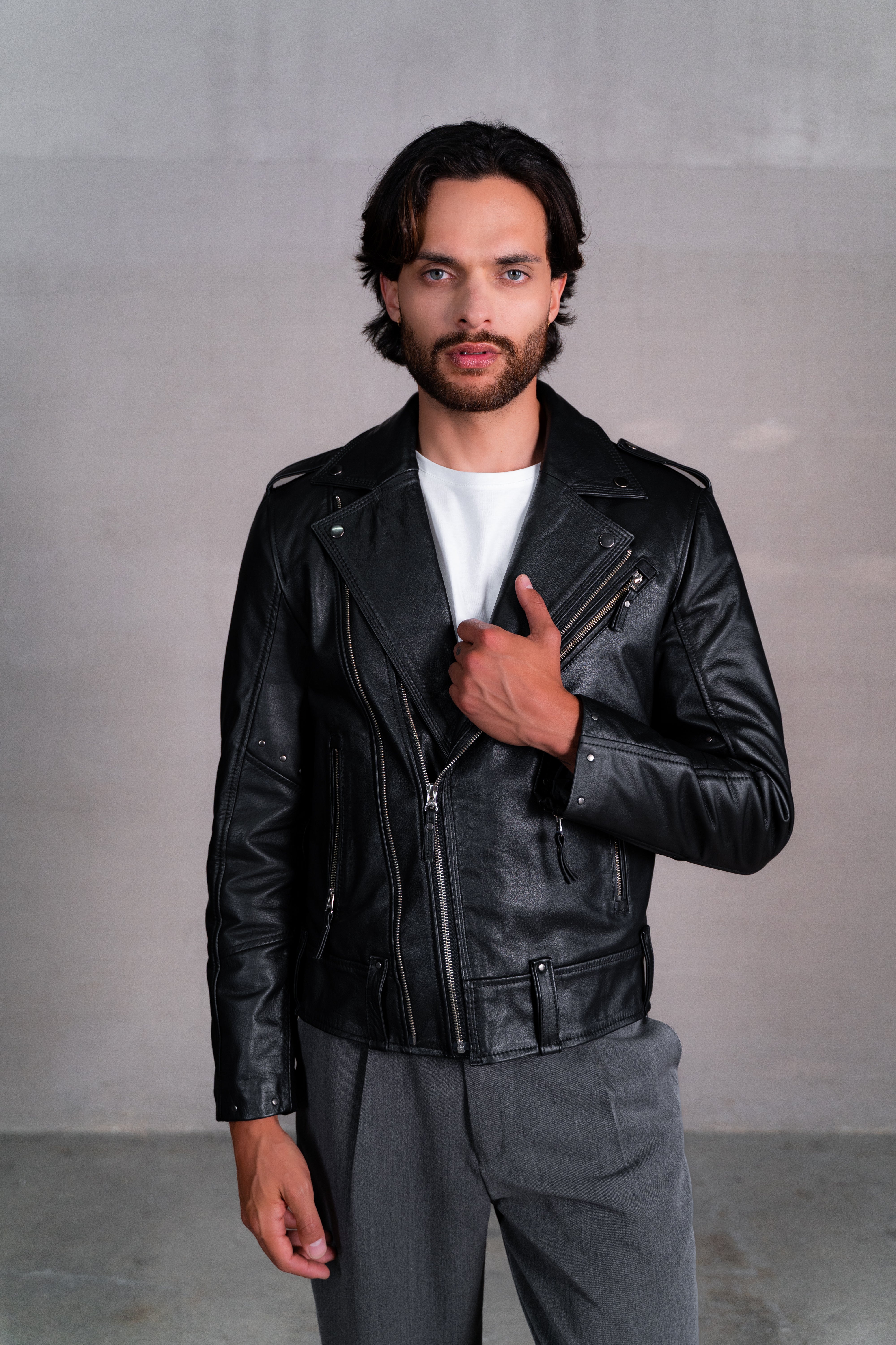 Chaqueta Gibson en cuero Color Negro