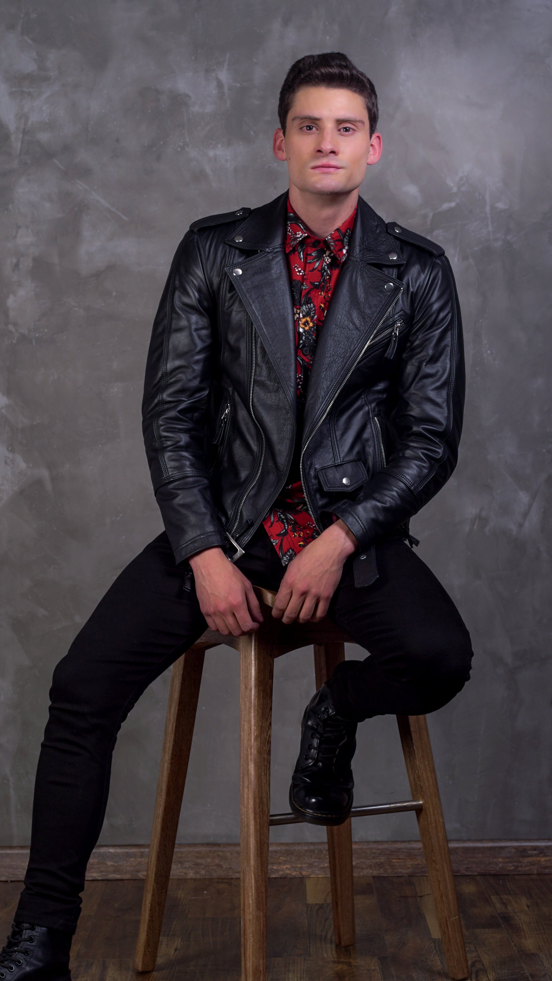 Chaqueta en cuero Indie Dark Black