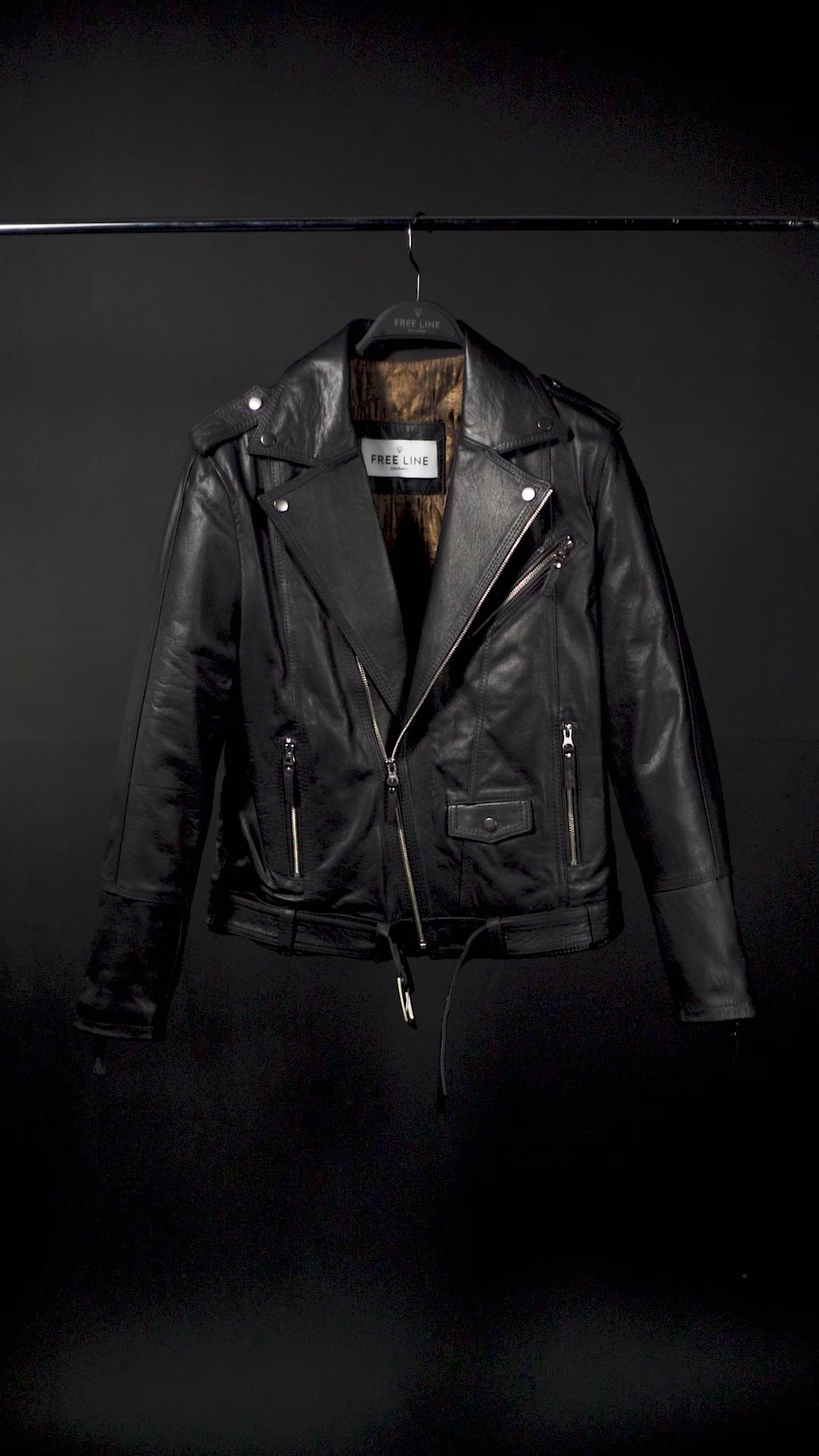 Chaqueta en cuero para hombre tipo Biker