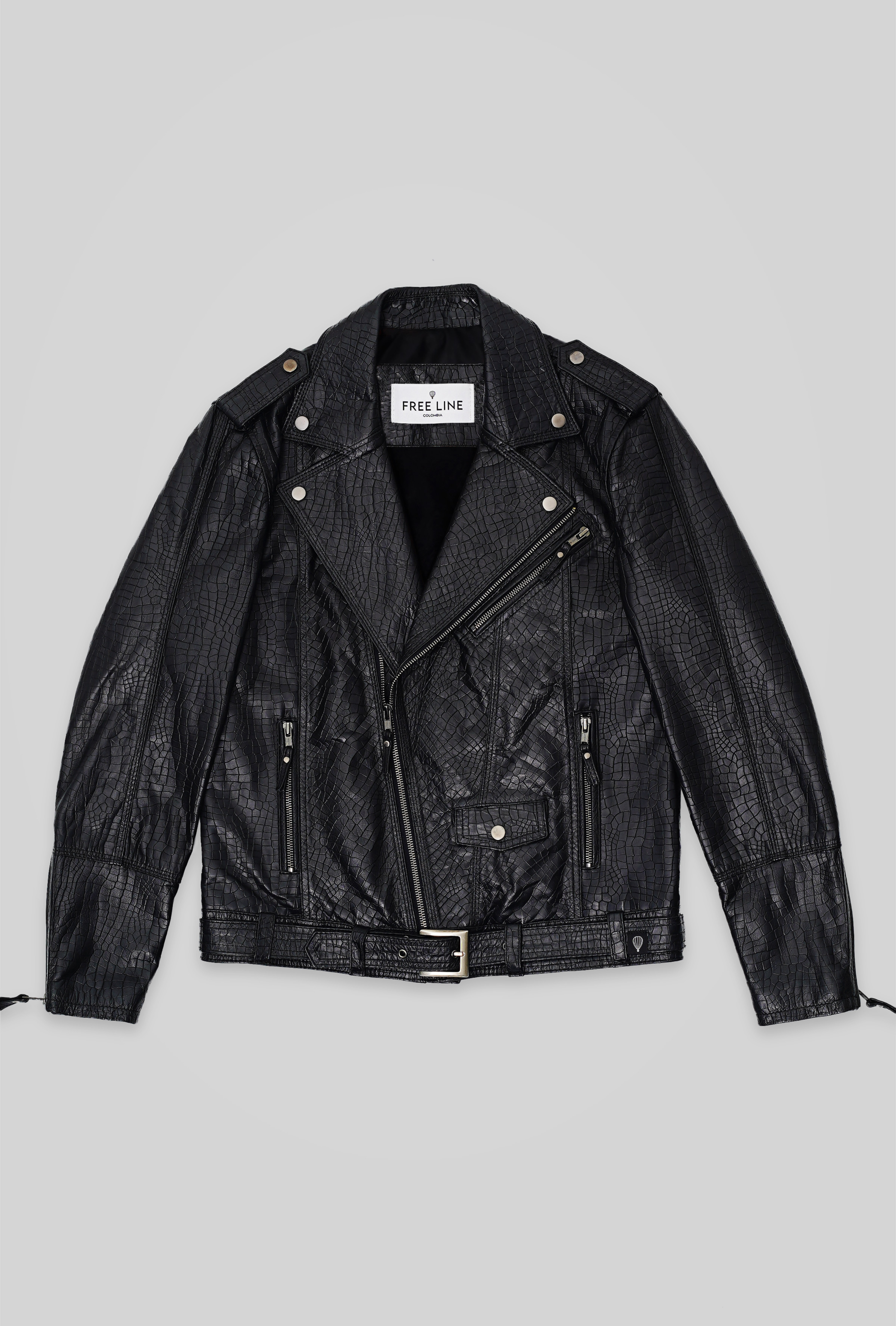 Chaqueta en Cuero Craquelado Black Snake