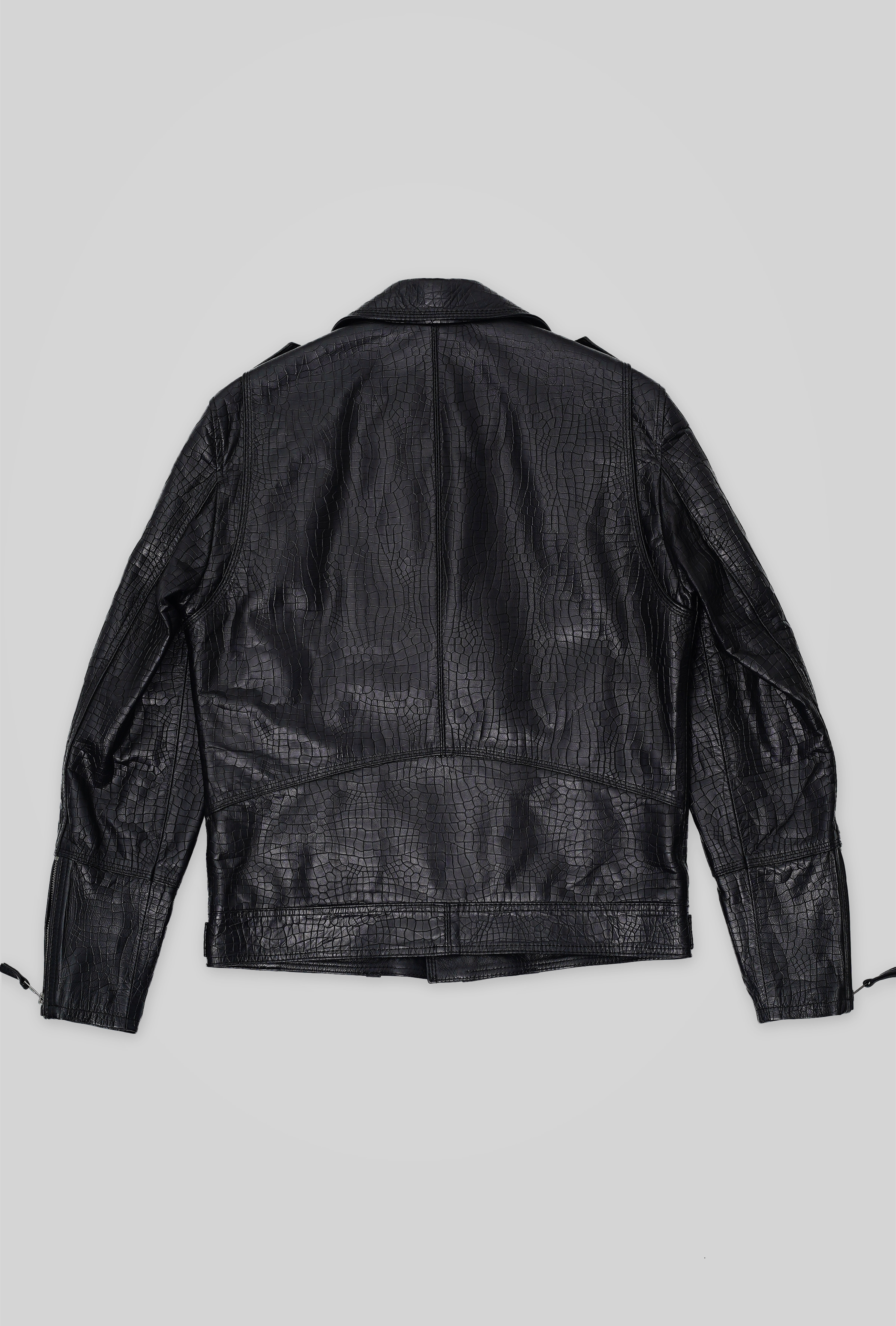 Chaqueta en Cuero Craquelado Black Snake