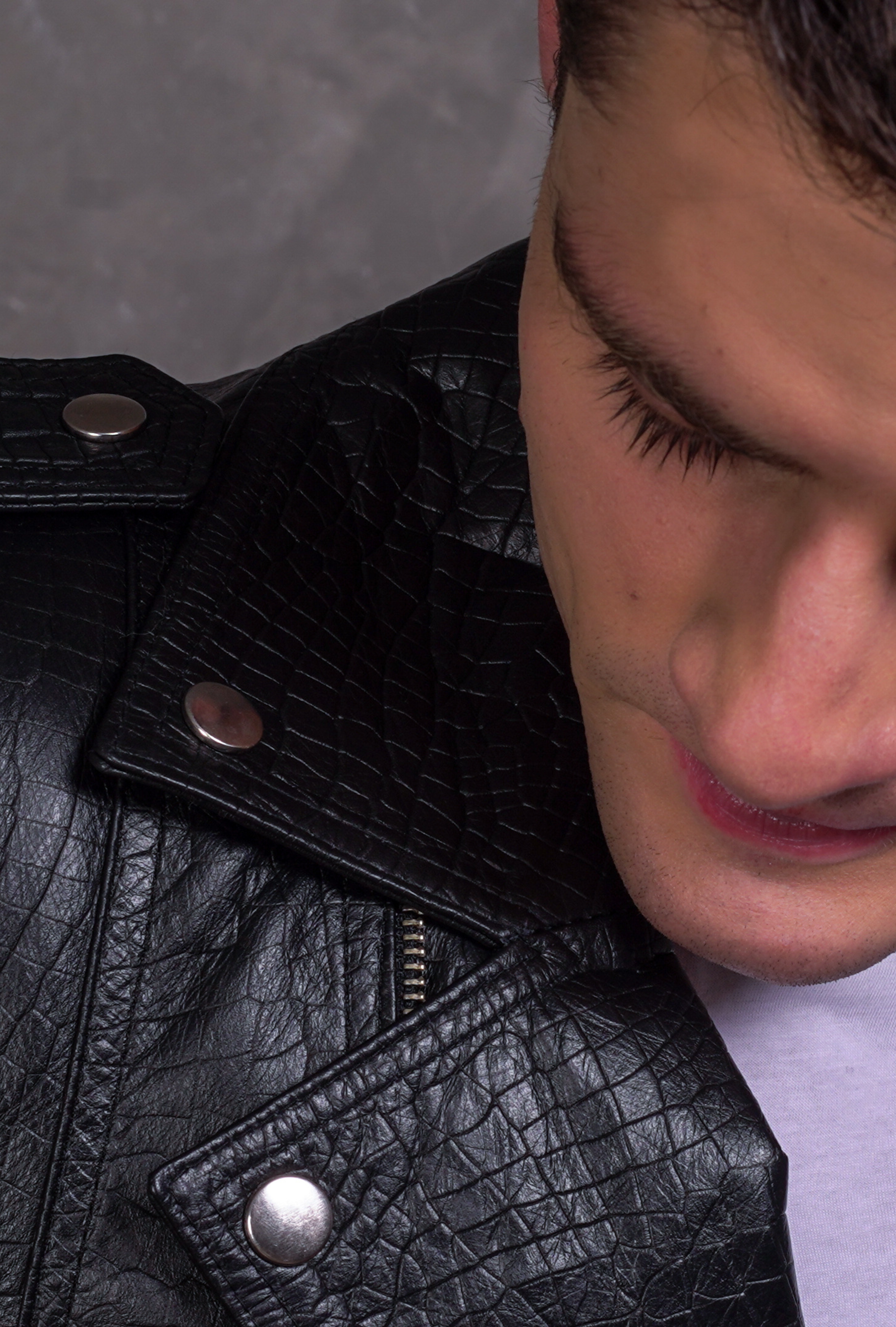 Chaqueta en Cuero Craquelado Black Snake