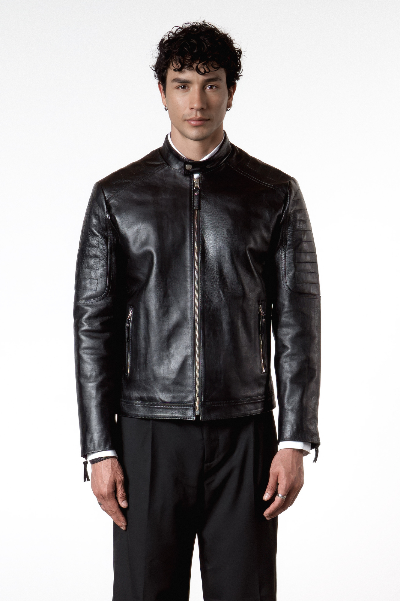 Chaqueta en Cuero Negro Dakota