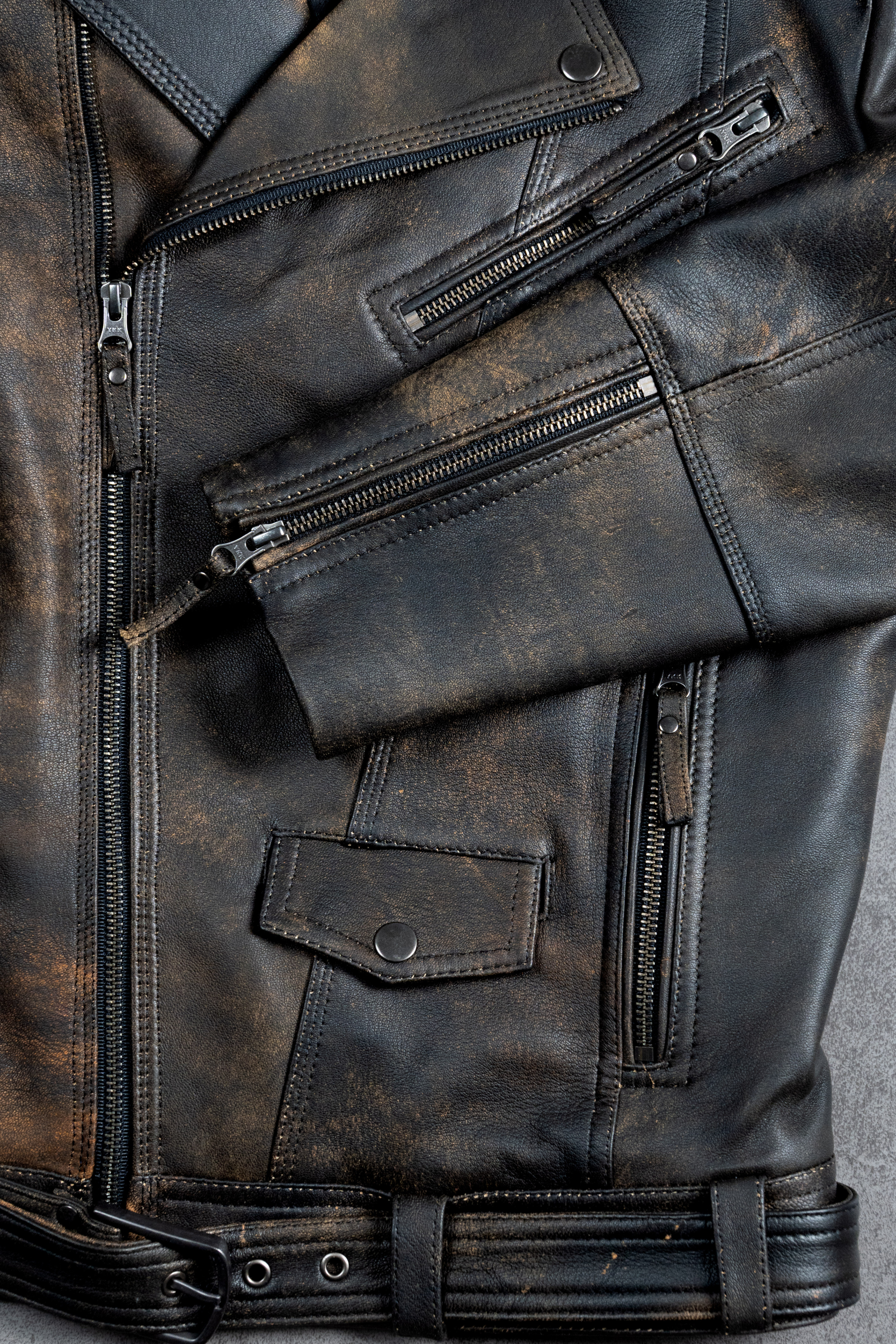 Chaqueta en Cuero Envejecido Terracota Indie