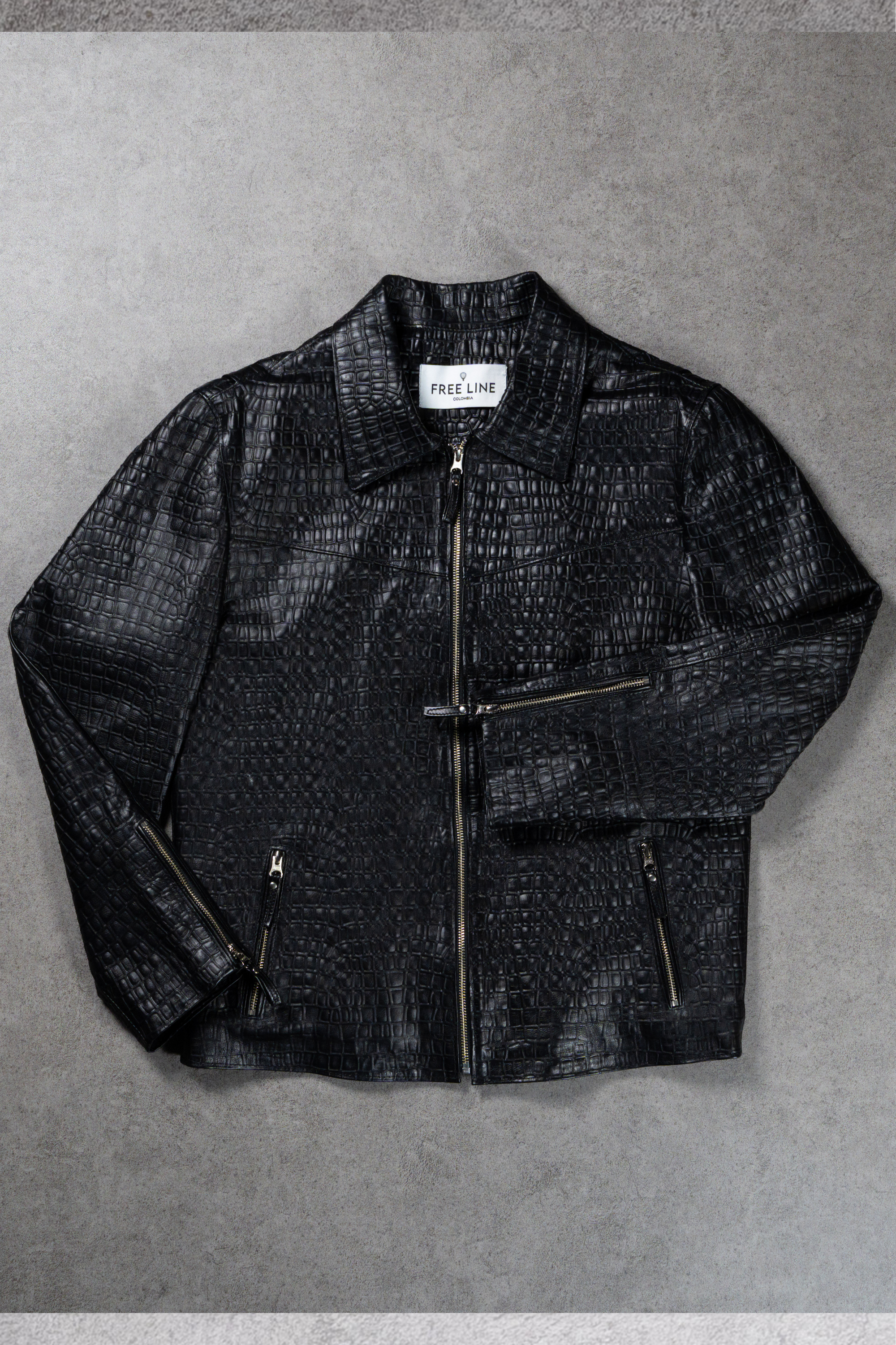 Cazadora en Cuero Craquelada