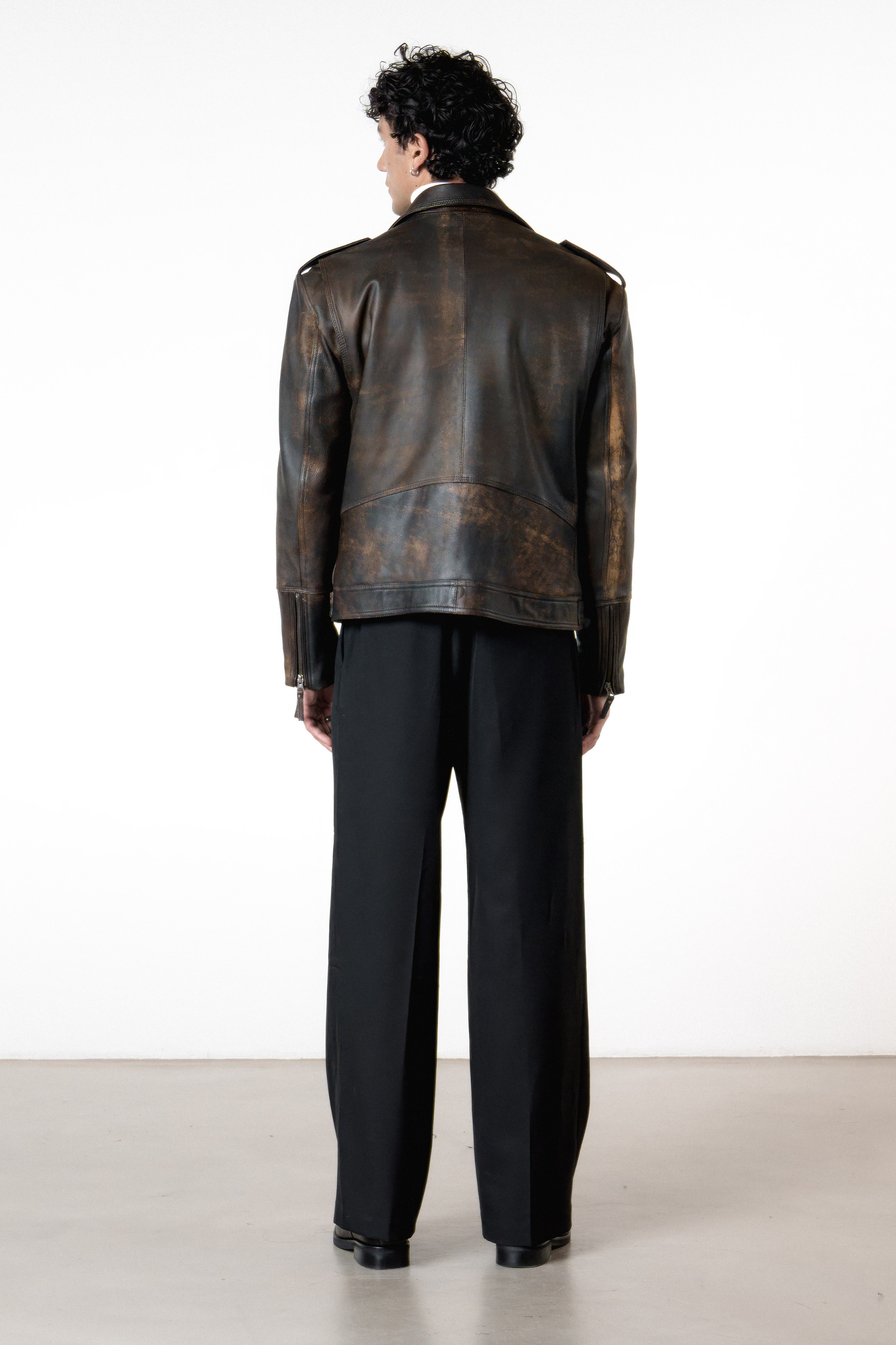 Chaqueta en Cuero Envejecido Terracota Indie