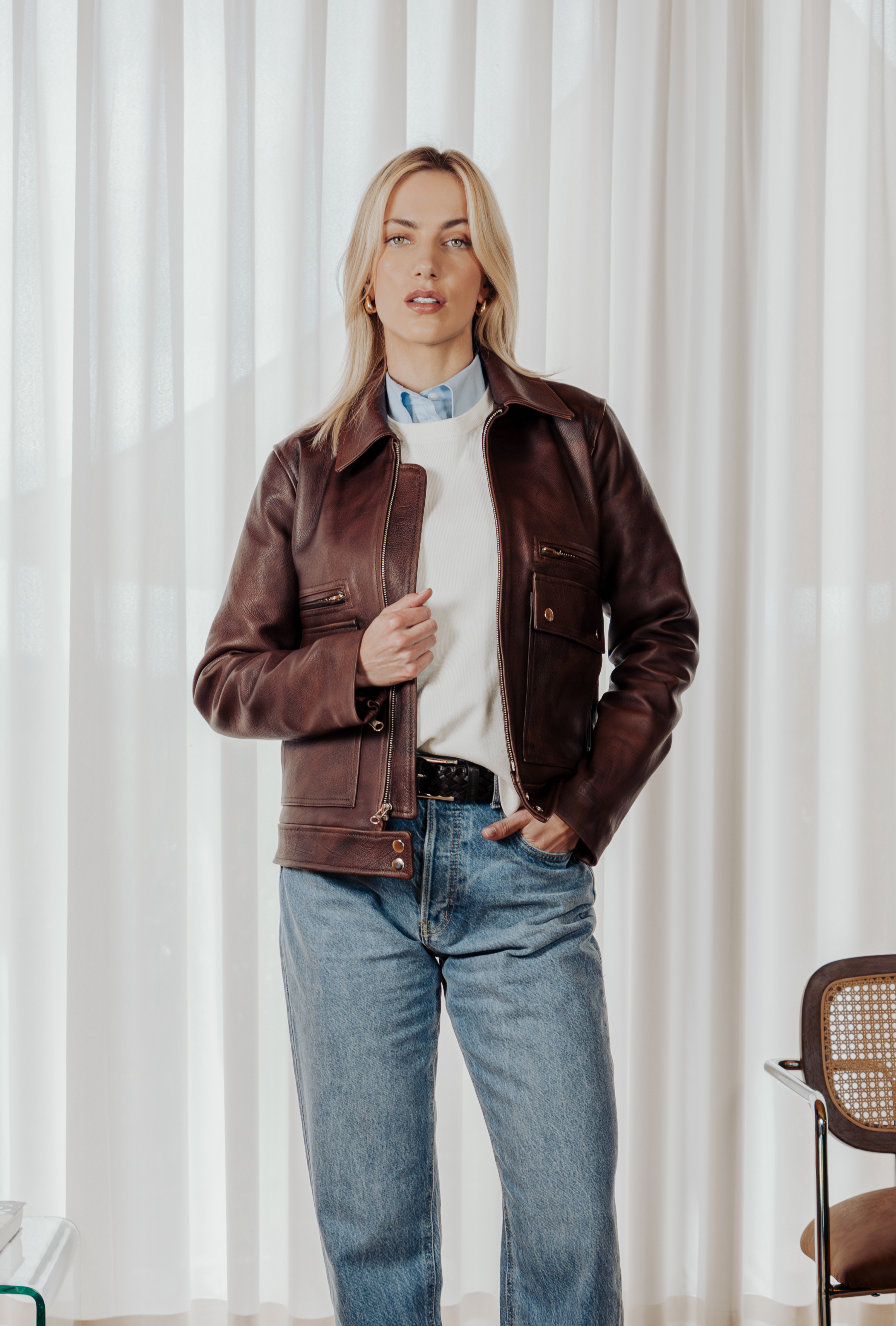 Chaqueta en cuero Lisboa