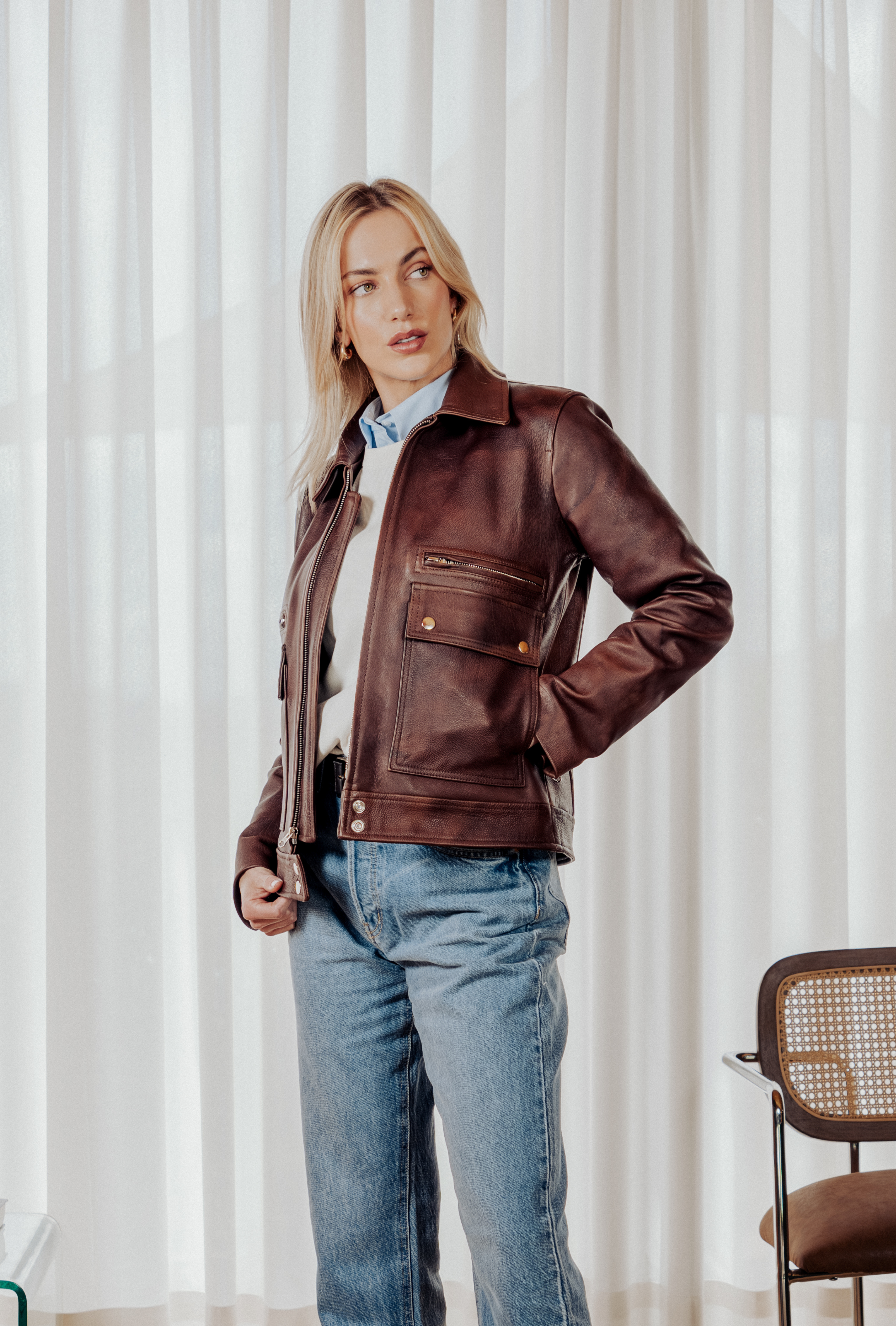 Chaqueta en cuero Lisboa