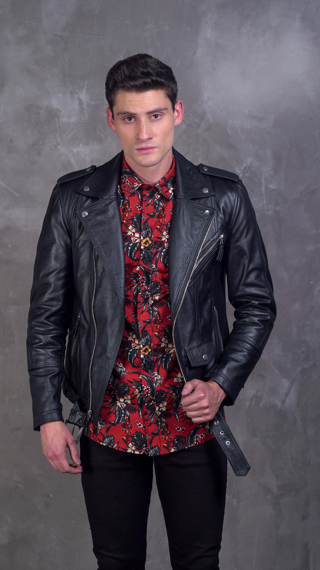 Chaqueta en cuero Indie Dark Black