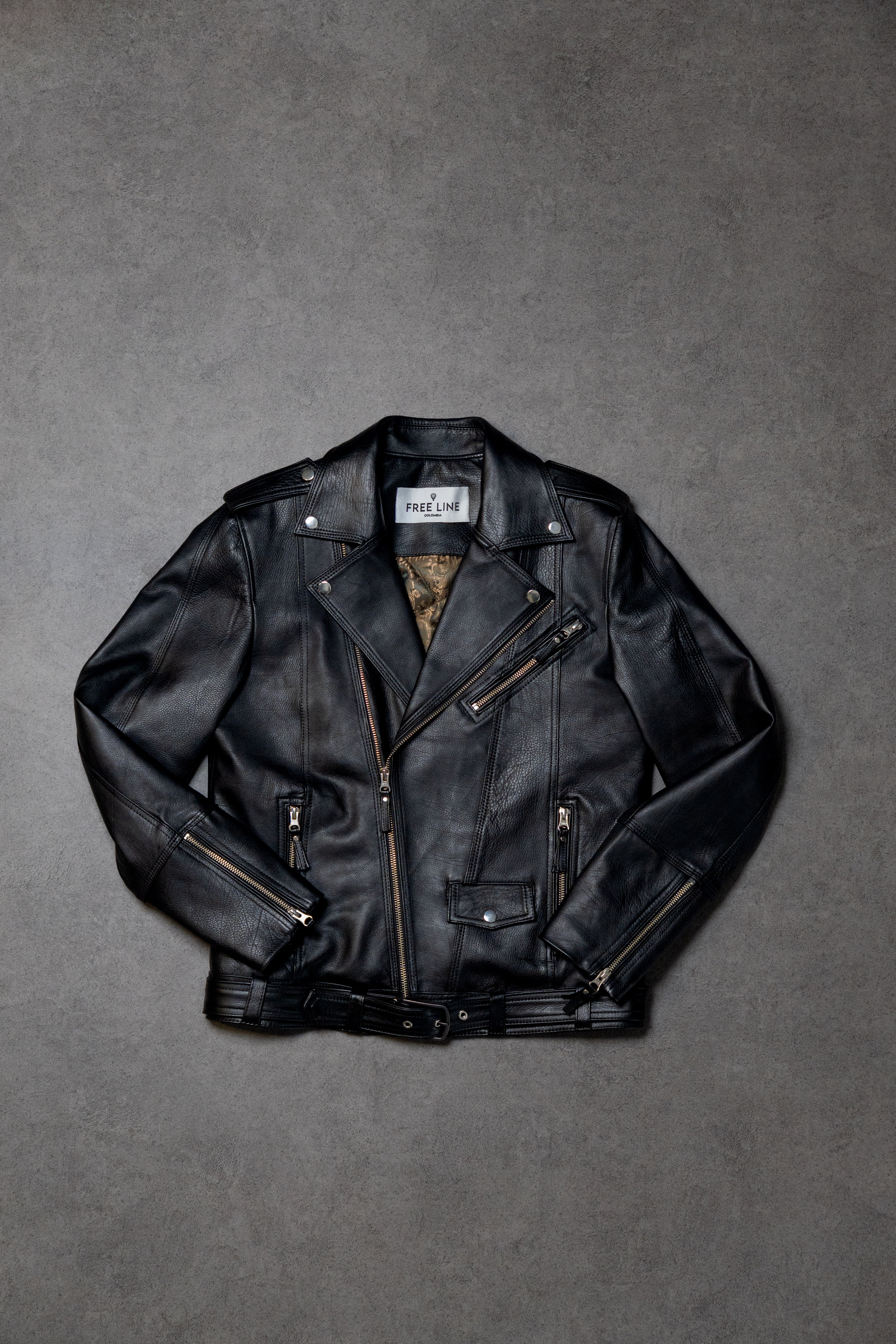 Chaqueta en cuero Indie Dark Black
