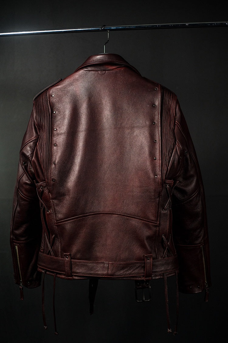 Chaqueta en cuero vinotinto Gibson