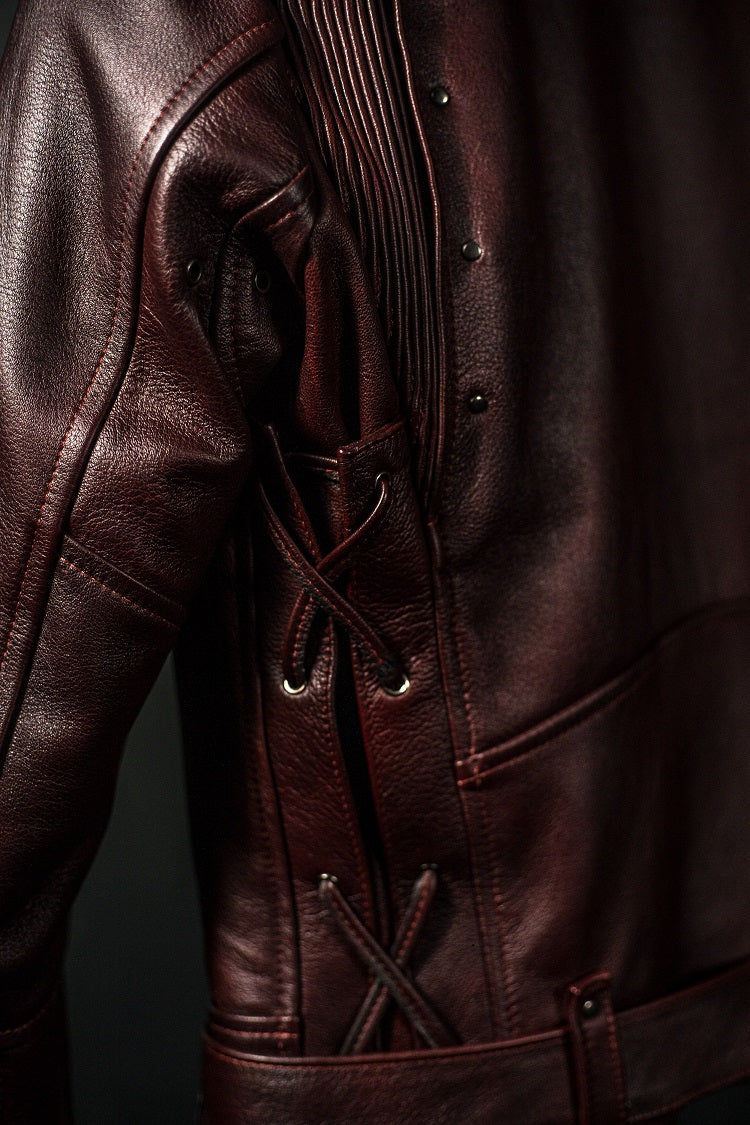 Chaqueta en cuero vinotinto Gibson